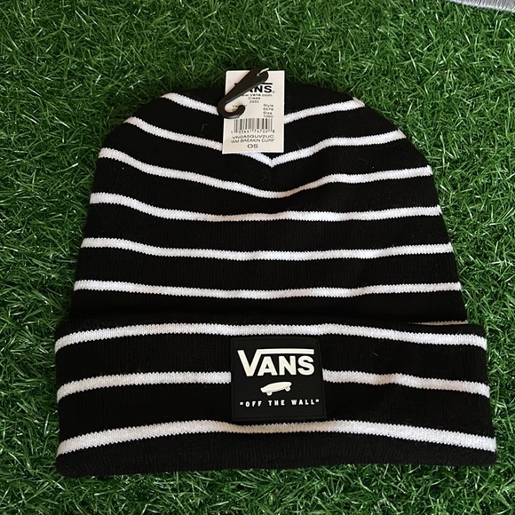 VANS BREAKIN CURFEW KNIT CUFF BEANIE ADULT HAT BLACK WHITE VN0A5GUV2UC - Picture 16 of 16